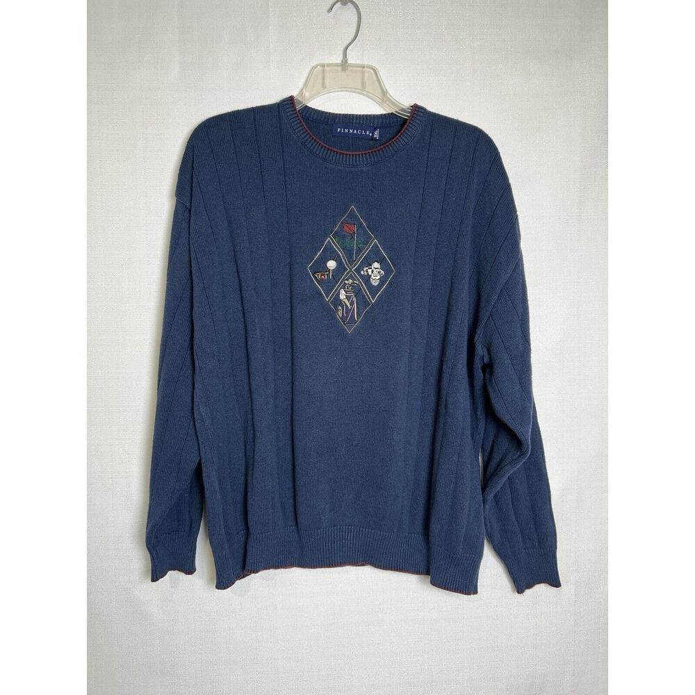 Piannacle Blue Golf Crewneck Long Sleeve Sweater Men’s Size XXL Made In USA